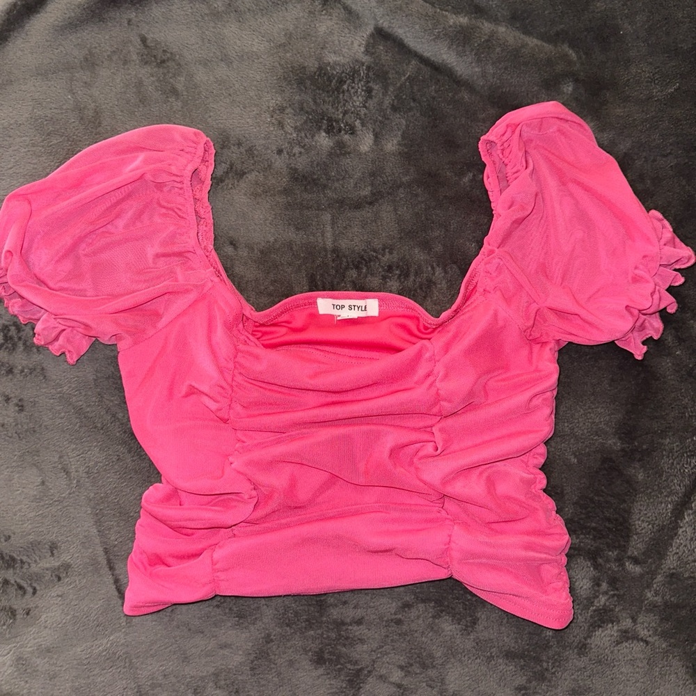 Pink Puffsleeve Top